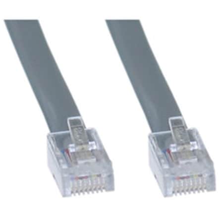 Cable Wholesale Telephone Cord Data RJ45 Silver Satin Straight 25 foot 8103-88125